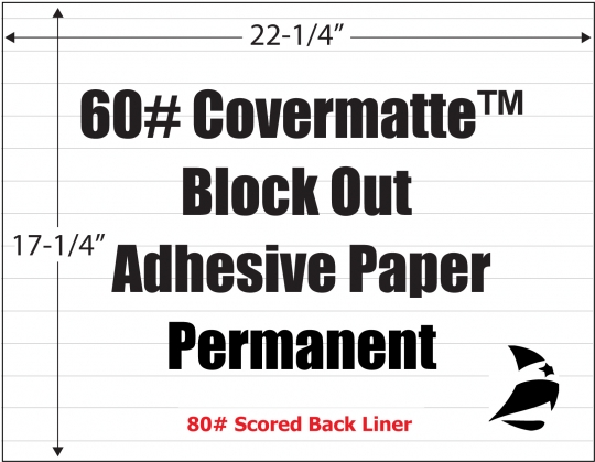 Covermatte™ 60# Adhesive Paper, Scored, Permanent, 8-1/2 x 11, 1,000  Sheets