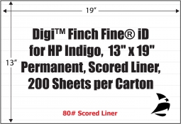 Digi Finch Fine iD, for HP Indigo, 13" x 19", Permanent, Scored Liner, 200 Sheets