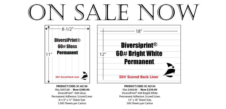 On Sale Now - Diversiprint 8.5 x 11 Gloss, 12 x 18 Bright White. 13 x 19 Bright White