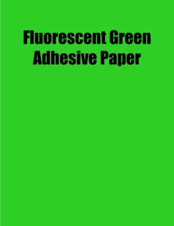 Fluorescent Green Adhesive Paper, 8.5 x 11, (1 Up), 100 Sheet Box