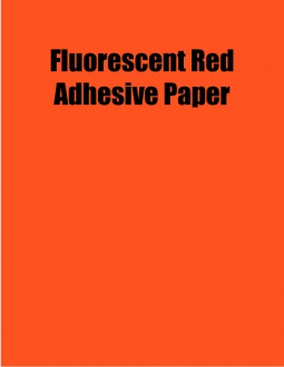 Fluorescent Red Adhesive Paper, 8.5 x 11, (1 Up), 100 Sheet Box