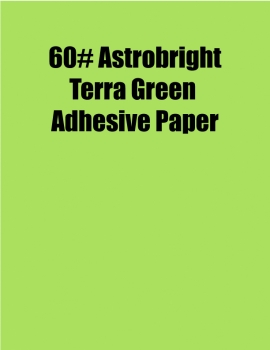 Astrobright Terra Green 60# Adhesive Paper, Strip-Tac Plus, Permanent, 8.5 x 11, 1000 Sheets/Ctn