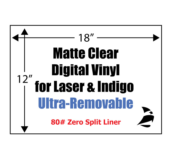 Matte White Digital Vinyl, 12 x 18, GHS BS5609, Permanent, 0-Split Liner,  200 Sheets: , Adhesive Paper and Film, Custom Labels
