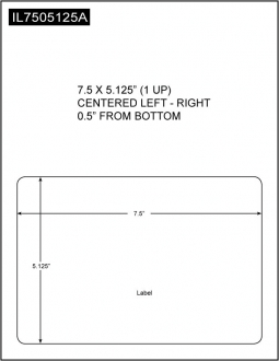 Integrated Label, 7.5 x 5.125 (1 Up), 8.5 x 11 Sheet Size, 1,500 Sheets per Carton