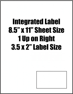 Integrated Label, 3.5" x 2" Label Size, 1 Up on Right, 8.5" x 11" Sheet Size, 1,500 Sheets