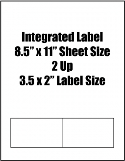 Integrated Label, 3.5" x 2" Label Size, 2 Up, 8.5" x 11" Sheet Size, 1,500 Sheets