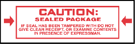 Stock Printed Tape - CAUTION SEALED PACKAGE - 2 Case Min.